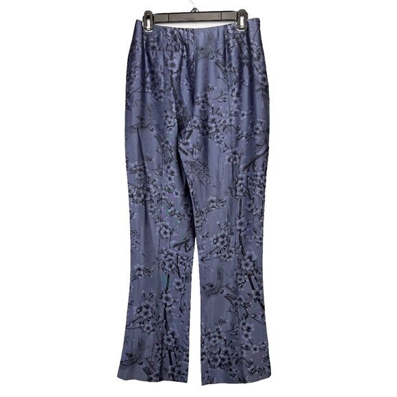 NINA RICCI Haute Boutique Paris VTG Lilac Designer Flowers Tailored Trouser s 40 - Picture 3 of 9